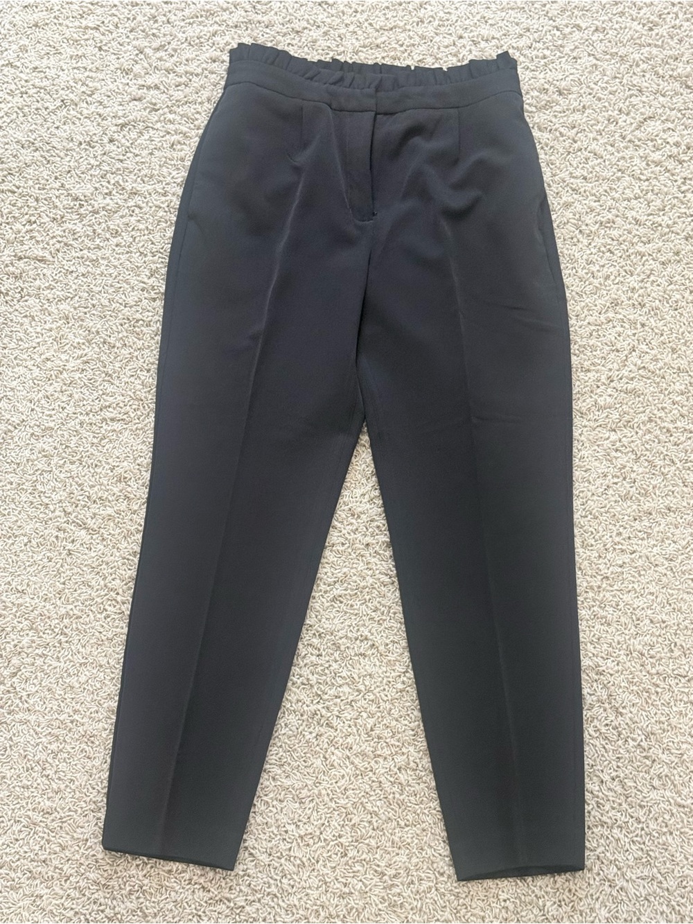 Express Women's Black Dress Pants with Ruffle Waist